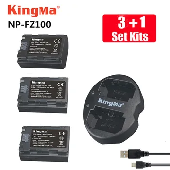 KingMa npfz100 Încărcător de Baterie +3pcs NP FZ100 NP-FZ100 Camera Bateriei pentru SONY ILCE-9 A7m3 a7r3 A9/A9R 7RM3 BC-QZ1 Alpha 9 9 9R