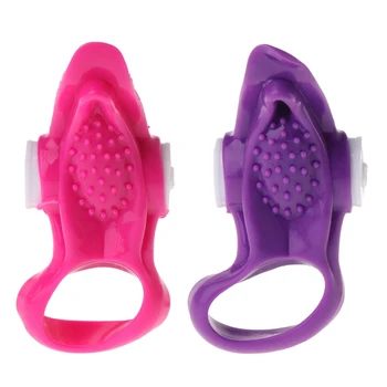 2 Culori Vibratoare Vibration Stimula Penisul Vagine Clitoris Jucărie Sexuală pentru Cuplu Silicon+ABS 8x3.2cm