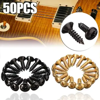 50pcs/set Gold Black Silver Chitara Electrica Bass Pickguard Placa de Acoperire Șuruburi Pentru Chitara Bass Metal Fixate cu Șurub en-Gros