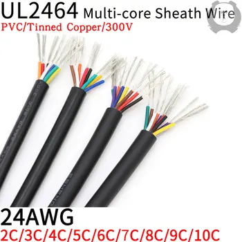 10M 24AWG UL2464 Învelite Cablu 2 3 4 5 6 7 8 9 10 Nuclee Canal Audio de Linie Izolate din Cupru Moale Cablu de Semnal de Control de Sârmă