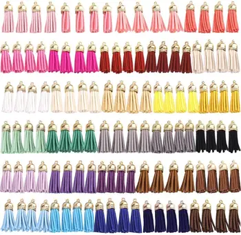 50Pcs/25 Culori Ciucuri din Piele Breloc Farmece Ciucuri Manual DIY Ciucuri Multicolori Mini Ciucuri pentru Cercei Bijuterii Maki
