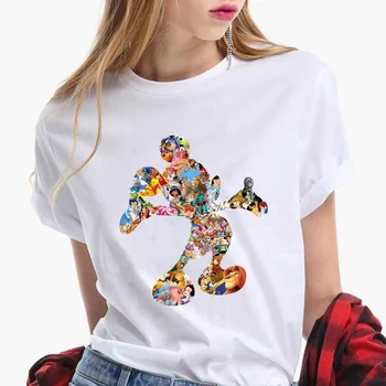 Femei Tricouri Desene animate Disney Mickey Mouse Vara Tricou Maneca Scurta barbati Minnie Imprimare Femeie T-shirt Harajuku Haine Femei top