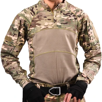 Mens Armata Tactice Multicam Militare de Luptă T-Shirt Cămașă Lungă CP Camo Scouting Uniforme Airsoft Tricouri Vanatoare Camping Îmbrăcăminte