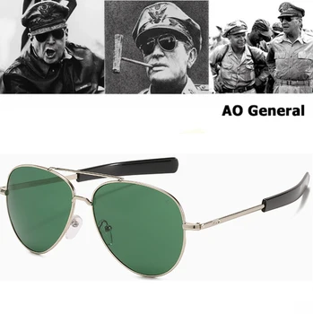 Armata de lux MILITARE MacArthur Aviației AO General, ochelari de Soare Lentilă de Sticlă Optică Bărbați Ochelari de Soare Oculos De Sol