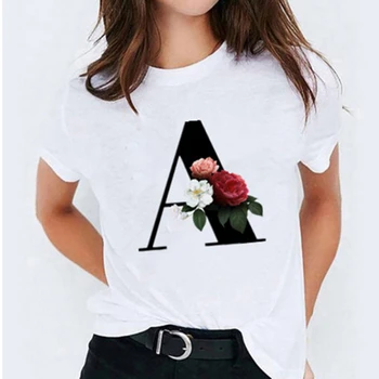 202 Femei 26 Scrisoare de Imprimare T-Shirt de Moda Harajuku Femei Casual cu Maneci Scurte T-Shirt Femei