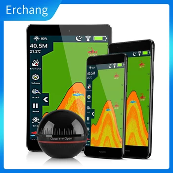 Erchang XA02 Wireless Pește Finder Portabil Adâncime Echo Sounder 48m/160ft Detector de Sonar Alarma Traductor Fishfinder IOS&Android