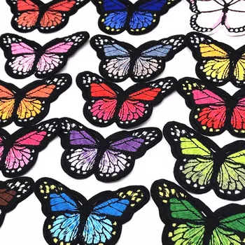 16pcs/lot se Amestecă 16 Culori de Fier pe Patch-uri Autocolante Fluture pentru Haine DIY Aplici Patch-uri de Haine Blugi Saci de Haine Insigna