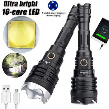 XHP160 Lanterna LED Puternic cu Zoom Lanterna Reîncărcabilă Lampă Strălucitoare Lanterna Tactical Zoom de Vânătoare, Camping USB Flash de Lumină