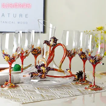 XINCHEN Email de culoare iris plumb-cristal gratuit pahar de vin set creativ cupe nunta pahare de vin pentru nunta de dragoste cadou