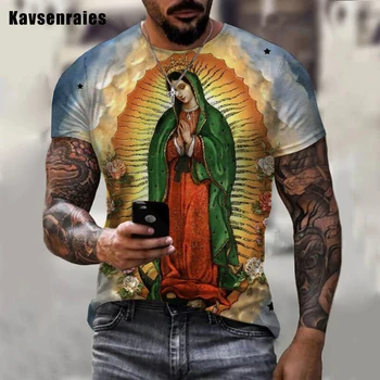 Populare Bărbați Femei Casual fecioarei De Guadalupe Fecioara Maria Catolică 3D Imprimate T-shirt Topuri de Moda Haine