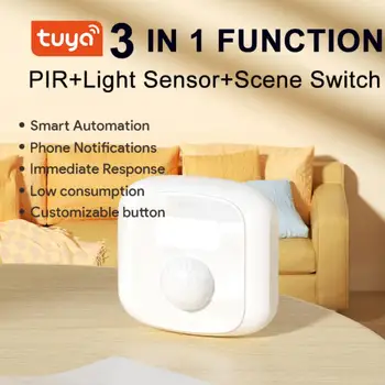 Tuya Wifi, Zigbee Mini Omului de Mișcare a Corpului Senzor PIR Senzor de Lumină Scena Funcție de Comutare de Viață Inteligentă Smart Home Securitate