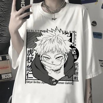 Anime Barbati tricou Jujutsu Kaisen Gojo Satoru Yuji Itadori Imprimare Vara Rece Unisex Tricou Maneca Scurta de sex Masculin Streetwear T-shirt