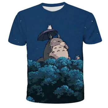 2021 anime Japonez bărbați tricou, Hayao Miyazaki Vecinul Meu Totoro de desene animate de imprimare cu mânecă scurtă, O-neck respirabil de sus tricouri