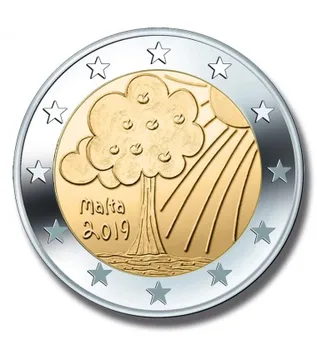 Malta 2 Euro În 2019 Ediție Monede De Metal Încrustat Monede Europa Original Nou Coin Unc Ediție Comemorativă 100% Reale Rare Ue