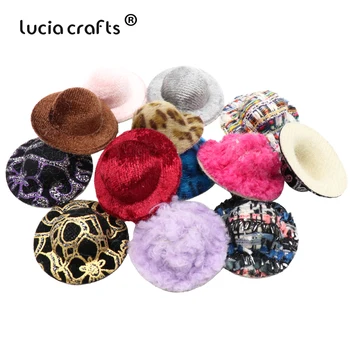 Lucia Meserii 10/12pcs Mini Palarie Papusa Pălărie de BRICOLAJ, articole pentru acoperirea capului, Accesorii Haine Patch-uri B1101