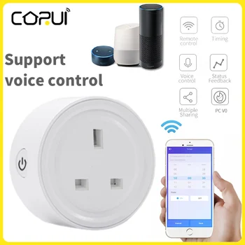 CoRui Priză Inteligent WiFi Mobil de Control de la Distanță EWeLink APP Calendarul Plug Control Vocal Priza UK Plug Smart Home Accesorii