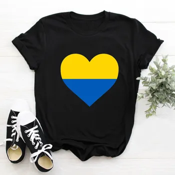 Doamna Ucraina Steag Imprimat Tricou Maneca Scurta Pavilion ucrainean Topuri Femei T-shirt Casual, Haine de Femei Tee Topuri Camisetas Mujer