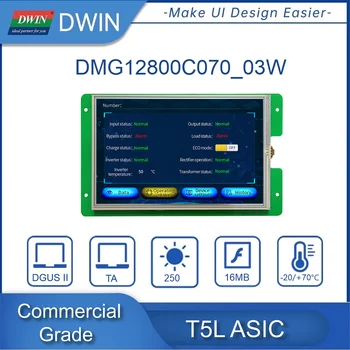 DWIN 7 Inch, 1280*800 IPS TFT-LCD Display Module Grad Comercial Inteligent HMI Touch Screen Connect Arduino DMG12800C070_03W