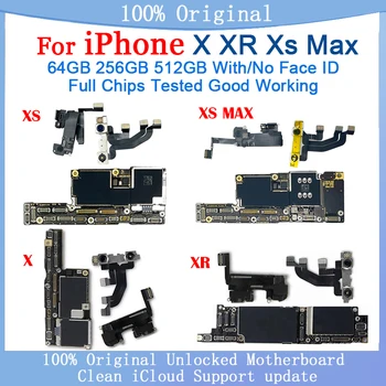 100%Originale Pentru iPhone X XR XS Max Placa de baza Nu ID-ul Contului de 64GB, 128GB Cu Fața ID Logica Bord Suport Actualizare Testat Placa
