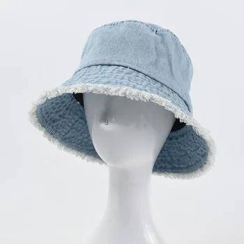 Cowboy Pălărie Găleată de Primăvară Și de Vară pentru Femei Culoare Pură Cowboy Burr Pescar Pălăria în aer liber, Simplu Parasolar Bumbac Femei