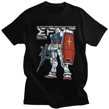Vintage Gundam RX 78 Tricou Bărbați cu Mânecă Scurtă de Agrement Tricou Clasic Japonia Anime Robotului Manga Mecha T-shirt Bumbac Moale Tee