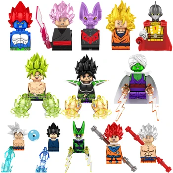Noul Desen Animat Anime Dragon Ball Blocuri Caramizi Saiyan Goku, Vegeta Mini Figurine Copii Asamblare Jucarii Si Cadouri En-Gros