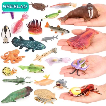NOU joc de Simulare de Viață Mare Animale Opabinia Scutellum Calmar Pește Model Figurine de Învățământ Colecție Cadou Jucarii pentru Copii