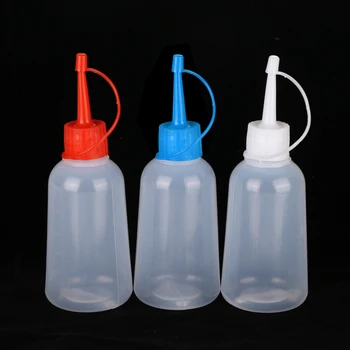 5pcs/set 100ml de Plastic Clar Vârful Aplicator de Sticla Stoarce Sticla Cu Capac Pentru Meserii de Artă Lipici Reîncărcabile Recipiente Goale