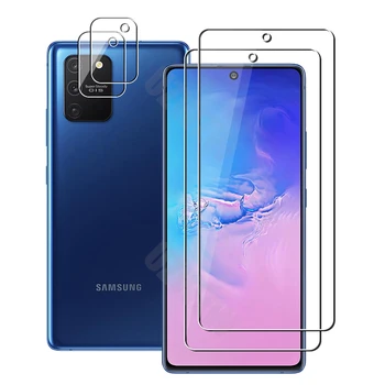 (2+2) Pentru Samsung Galaxy S10 Lite (2 buc), aparat de Fotografiat Lentilă Film & (2 buc) Sticlă Călită Ecran de Protecție apărătoare de Protecție HD Clare