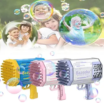 Noi 69 Gaura Gatling Masina de Bule pentru Copii Automată de mestecat Bazooka Arma cu Lumină Colorată Electric Balon de Săpun Filtru de Jucărie