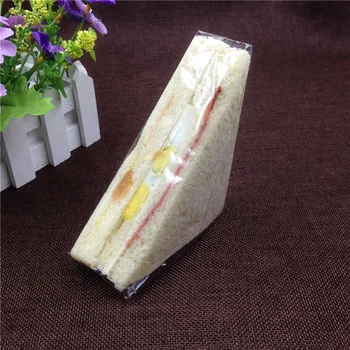 100buc Complet transparent ambalare pungi de tip sandwich sandwich sac saci de pâine triunghiul sac