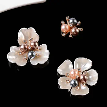 10 Buc de Crăciun Stras Perle de Flori Butoane Pentru Decor Nunta material Brosa Arc de Păr Bijuterii DIY Meșteșug accesorii
