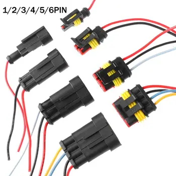 1Set Masina Impermeabil Conectorul Electric Cu Sârmă de Automobile ASCUNS Plug Sigilate Set Auto Camion Sârmă Exploatați 1/2/3/4/5/6P
