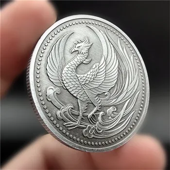 Colecție De Artă De Meșteșug Cadou Japoneză Culturii Tradiționale Japonia Pasăre Cântare Care Doresc Phoenix Monede Phoenix Antic Monede De Argint