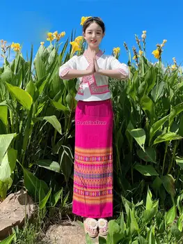 2023 nou Thailanda rochie tradițională set stil național catering costum casual de zi cu zi thai rochie set de fotografii de îmbrăcăminte a327
