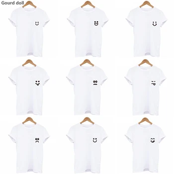 Harajuku de vară 2020 9 tipuri Smiley tricou femei topuri de vânzare Fierbinte kawaii Doamna t-shirt femei punk topuri teuri tumblr alb