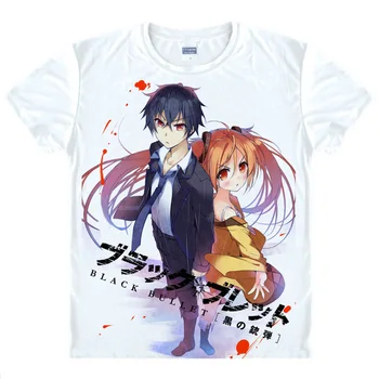 Anime Negru Glonț Imprimate T-shirt Aihara Enju Tricouri Barbati Topuri Satomi Rentaro Cosplay Amuzant Streetwear Tricou de Vara Tees