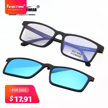 Unisex Ochelari de soare Rama TR90 Design Dreptunghi Cu Clip Polarizat ochelari de Soare Optica Ochelari Bărbați Femei Ochelari Cadru 2125