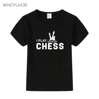Eu Joc Jocul de Șah tricou baietel Fată Casual de Vara cu Maneci Scurte O-neck Tee Shirt Iubesc Șah Custom Print Haine