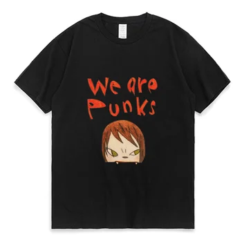 Yoshitomo Nara Suntem Golani Fang Fata Vopsea Tricou 100% Bumbac Yoshitomo Nara Punk Pop Japoneze Gât T-shirt Barbati Femei