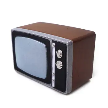 Rășină Retro TV Model in Miniatura 1/12 Casa Papusa Aparate Camera de zi de Decorare Case pentru Papusi Mini Retro Nostalgic TV