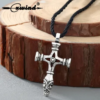 Cxwind Epocă Ciocanul lui Thor Olaf Lup Cruce Biserica lui Isus Pandantiv Colier Viking Bijuterii Nordici Amuleta Coliere Collier