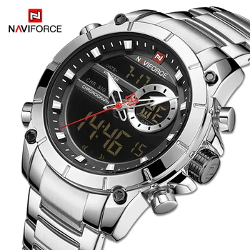 NAVIFORCE Brand de Lux Ceasuri Mens Impermeabil Dual Display Digital Ceas Cronograf din Oțel Inoxidabil Ceasuri Relogio Masculino