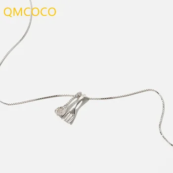 QMCOCO Culoare Argintie Lingura Furculita Pandantiv Colier Simplu Creative Design Clasic Punk de Moda pentru Femei Colier Bijuterii, Ornamente