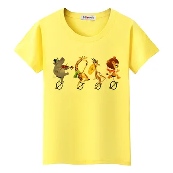 BGtomato animale desene animate Acrobatice Trupa tricou nou stil de vânzare fierbinte funny t-shirt pentru femeie frumoasă aminale imprimare tricouri