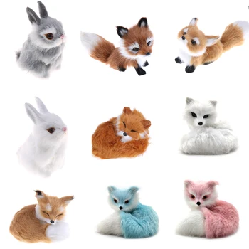 Noul Mini Drăguț animale de greu modelul real blănuri de simulare vulpe iepure popularitate propunerii de artizanat desktop acasă decorare jucarie cadou