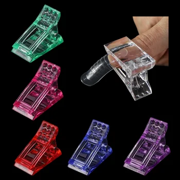 10/5PCS Acrilic Clar Clipuri Pentru Unghii Forme de Unghii Extensie Instrumente DIY Unghii Colorate Clip Cristal Adeziv Pensete Poly Gel de Unghii Clip