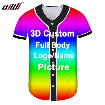 UJWI Cumpărături On-line de Vară Casual Barbati Tricou de Baseball Personalizate 3d Imprimare Complet Supradimensionate Sport Hawaian Tricou