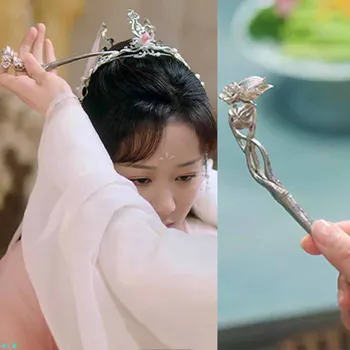 Designer new Thai argint retro hairpin stil Chinezesc flori rafinat de păr bijuterii de lux lumina farmec clasic hanfu accesorii