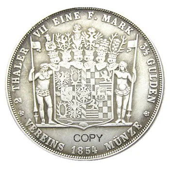 DE(25)Germania 1854 2 Thaler 3 Gulden - Günther Friedrich Karl II Argint Placat cu Copia Fisei